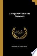 Libro Abrégé De Grammaire Espagnole