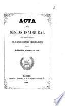 Acta de la sesión inaugural de la Academia Matritense de Jurisprudencia y Legislación, celebrada el día 12 de noviembre de 1858