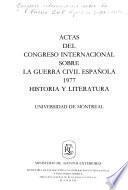Actas del Congreso Internacional sobre la Guerra Civil Española, 1977