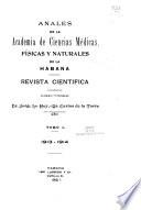 Libro Anales de la Academia de Ciencias Médicas, Físicas y Naturales de la Habana