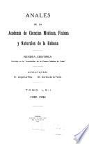Libro Anales de la Academia de Ciencias Médicas, Físicas y Naturales de la Habana