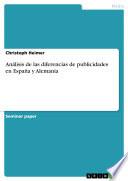 Libro Análisis de las diferencias de publicidades en España y Alemania