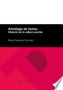 Libro Antología de textos. Historia de la cultura escrita