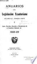 Anuario de legislación ecuatoriana correspondiente á ...