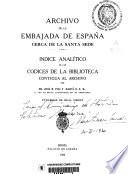 Archivo de la embajada de España cerca de la Santa sede