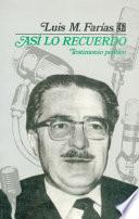 Libro Así lo recuerdo