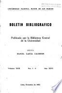Boletín bibliográfico