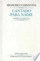 Libro Cantado para nadie