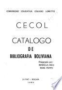 Catálogo de bibliografía boliviana