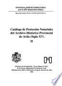 Catálogo de protócolos notariales del Archivo Histórico Provincial de Avila