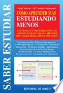 Libro Cómo aprender más estudiando menos
