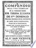 Compendio de la vida de Sor Teresa-Juliana de Sto. Domingo