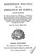 Compenoio cronologico-Historico De Los Soberanos de Eudropa
