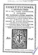 Constituciones, y ordinaciones de la muy ilustre Congregación y Confradia del glorioso S. Pedro Martyr