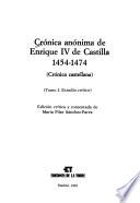 Libro Crónica anónima de Enrique IV de Castilla, 1454-1474