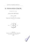D. Fernando Colon, historiador de su padre