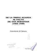 De la triple alianza al pacto de San Sebastian (1923-1930)