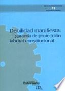 Debilidad manifiesta: garantía de protección laboral constitucional. serie de investigaciones en derecho laboral N.° 11