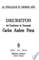 Decretos del presidente de Venezuela, Carlos Andrés Pérez: Abril-mayo 1975