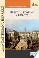 Libro Derecho romano y Europa