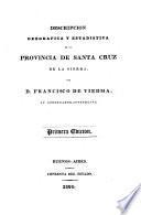 Descripción geográfica y estadística de la provincia de Santa Cruz de la Sierra