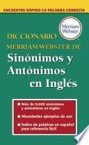 Libro Diccionario Merriam-Webster de Sinónimos y Antónimos en Inglés