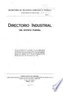 Directorio industrial del Distrito federal ...