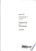 Edition XII, Worldwide Directory of Postgraduate Studies in Engineering and Technology, 1997/98