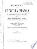 Elementos de literatura española e hispanoamericana