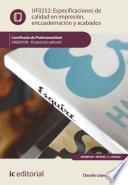 Libro Especificaciones de calidad en impresión, encuadernación y acabados. ARGN0109