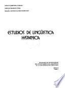Estudios de lingüística hispánica