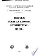 Estudios sobre la reforma constitucional de 1994