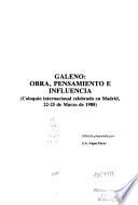 Libro Galeno, obra, pensamiento e influencia