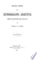 Historia crítica de la historigrafía argentina