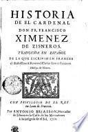 HISTORIA DE EL CARDENAL DON FR. FRANCISCO XIMENEZ DE ZISNEROS
