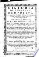 Historia de Yucathan. Compuesta por el m.r.p. fr. Diego Lopez Cogolludo ...
