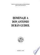 Homenaje a Don Antonio Durán Gudiol