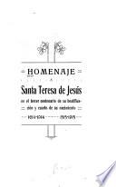 Homenaje a Santa Teresa de Jesús en el tercer centenario de su beatificación y cuarto de su nacimiento
