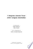 I Simposio Antonio Tovar sobre Lenguas Amerindias