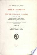 Índice de la colección de don Luis de Salazar y Castro. Tomo XX.