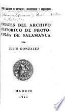 Indices del Archivo Histórico de Protocolos de Salamanca