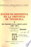 Juicios de residencia en la provincia de Venezuela