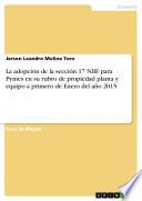 Libro La adopción de la sección 17 NIIF para Pymes en su rubro de propiedad planta y equipo a primero de Enero del año 2015