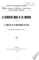 La intervención obrera en las industrias ; El conflicto de los metalúrgicos en Italia (agosto-septiembre de 1920)