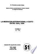 La migración internacional a Quito entre 1534 y 1934: A-CL