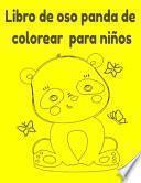 Libro de oso panda de colorear para niños