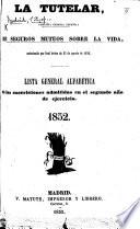 Lista general alfabética de las suscriciones admitidas en el segundo año de ejercicio. 1852