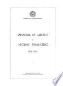 Memoría de labores e informe financiero, 1950-1955