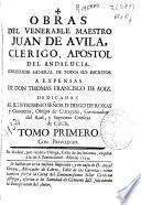 Obras del venerable maestro Juan de Avila ...
