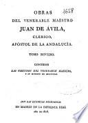 Obras del venrable maestro Juan de Avila ...
